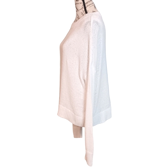Banana Republic White Oversized Crew Neck Sheer Knit Sweater Size Med - Picture 8 of 12